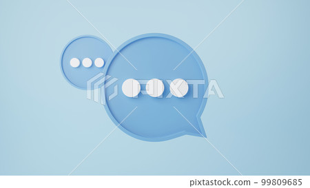 Chatting box, message icon, dialogue bubble. Text message sing. Round push notification, FAQ, information, knowledge, support, web, online customer help concept. 3d rendering. Chatting box, message icon, dialogue bubble. Text message sing. Round push notification, FAQ, information, knowledge, support, web, online customer help concept. 3d rendering. 99809685