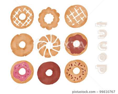 Donut illustrations (old fashion, chocolate donuts, strawberry donuts) Donut illustrations (old fashion, chocolate donuts, strawberry donuts) 99810767