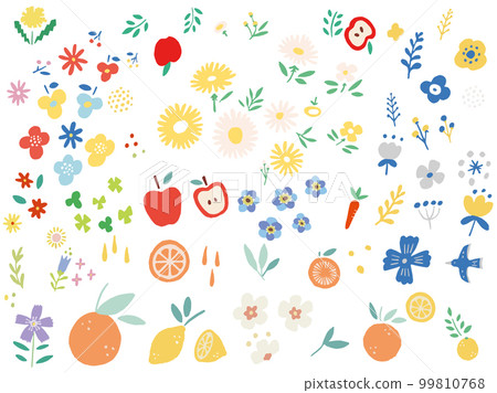 花卉和水果的插圖(北歐,蘋果,三葉草,圖案,橙子,檸檬) 花卉和水果的插圖(北歐,蘋果,三葉草,圖案,橙子,檸檬) 99810768