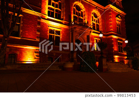 Old town in Gdansk at night. Poland Old building architecture in red light in the evening lights. Night walks tourist travel Old town in Gdansk at night. Poland Old building architecture in red light in the evening lights. Night walks tourist travel 99813453