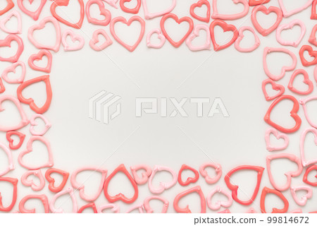 frame of sweet meringue kiss cookies of heart  99814672