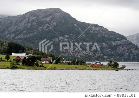 Norwegian fjord and mountains in summer - Lysefjord - Norway Norwegian fjord and mountains in summer - Lysefjord - Norway 99815101