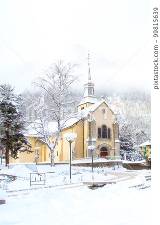 Church in Chamonix, France, French Alps, winter Church in Chamonix, France, French Alps, winter 99815639