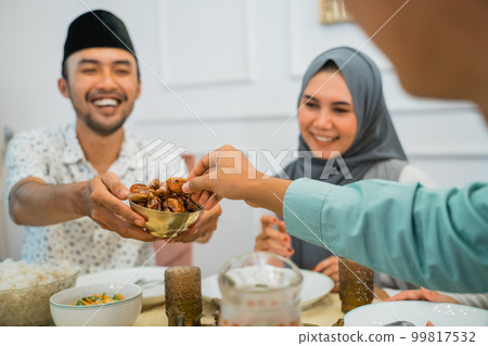 a bowl of dates for iftar brought by a friend 99817532