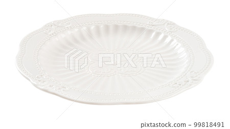 Empty vintage porcelain plate cutout. Empty vintage porcelain plate cutout. 99818491