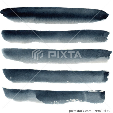 Watercolor abstract background with dark navi stripes. Hand painted sea background isolated on white background. For design or background 99819149