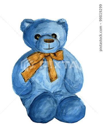 Watercolor teddy bear for design, background and print 99819299
