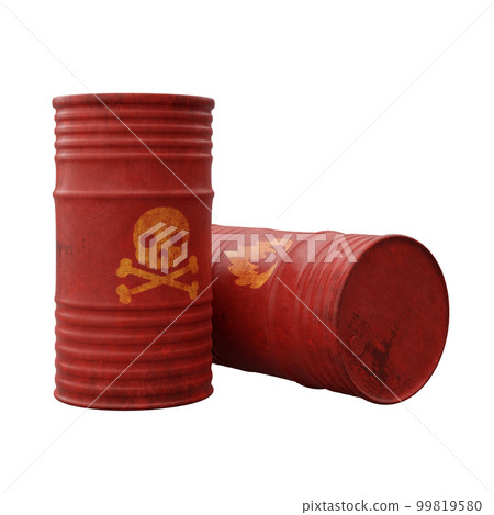 Barrels of dangerous chemicals and flammables 3d render Barrels of dangerous chemicals and flammables 3d render 99819580