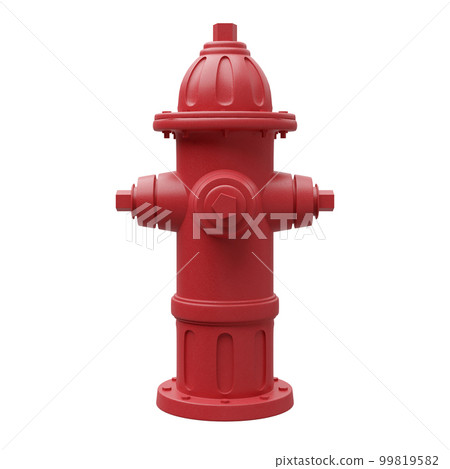 Red steel fire hydrant isolated on white background 3d render Red steel fire hydrant isolated on white background 3d render 99819582