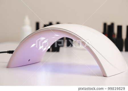 Ultraviolet LED lamp for drying gel nail polish and jars with gel polishes. Manicure and pedicure. 99819829