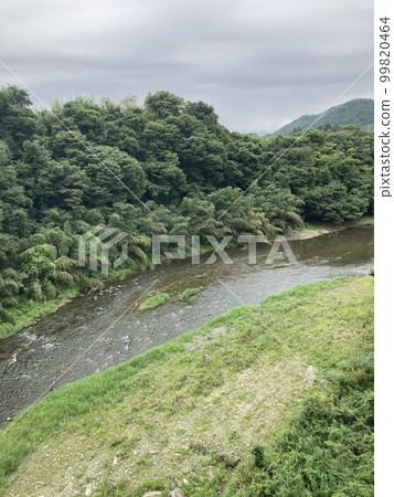 The Arakawa River flows through the green mountains of Chichibu City, Saitama Prefecture. The Arakawa River flows through the green mountains of Chichibu City, Saitama Prefecture. 99820464