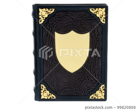 Leather mockup book with cover color isolated on white background. Diary for writing and printing With empty lable and metal fittings. Leather mockup book with cover color isolated on white background. Diary for writing and printing With empty lable and metal fittings. 99820808