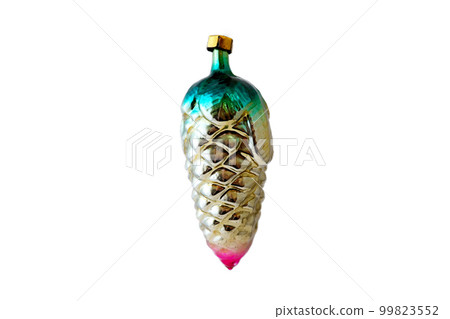 Christmas decoration in the form of a cone on a white background. Christmas and New Year 99823552