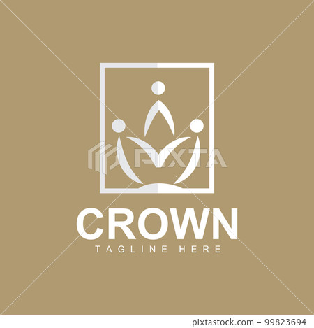 Crown Logo, Royal Design, Throne Holder King And Queen, Vector Icon Brand Product Template Simple Template 99823694