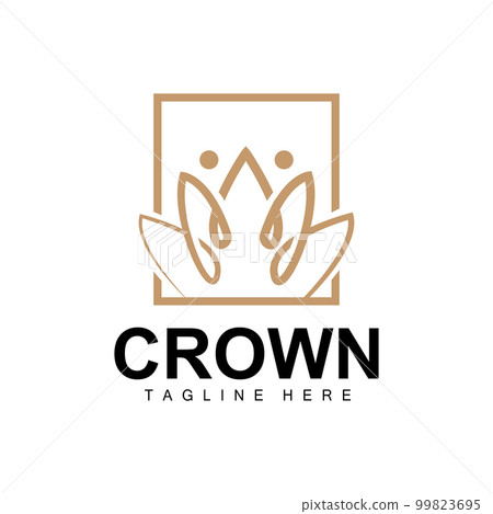 Crown Logo, Royal Design, Throne Holder King And Queen, Vector Icon Brand Product Template Simple Template 99823695