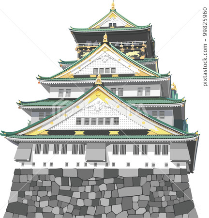 A castle tower at Osaka Castle 99825960