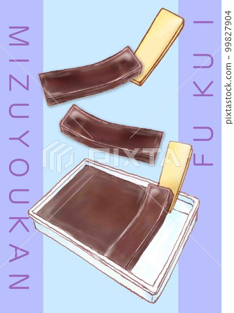Fukui Mizuyokan _ Cross section vertical line _ Color prefecture name _ Text background color Fukui Mizuyokan _ Cross section vertical line _ Color prefecture name _ Text background color 99827904