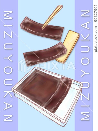 Fukui Mizuyokan _ Cross section vertical row _ Text background color Fukui Mizuyokan _ Cross section vertical row _ Text background color 99827905