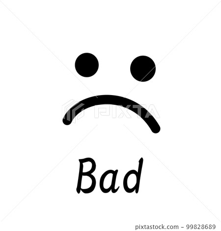 A look that shows a malfunction, not so good, no good, a problem. Bad icon. 99828689