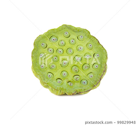 lotus seeds close up isolated on white background. 99829948