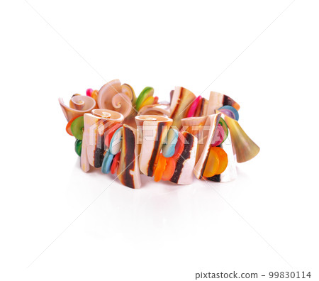Seashell Bracelet Isolated on White Background Seashell Bracelet Isolated on White Background 99830114