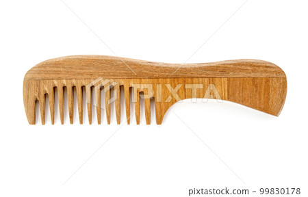 wooden comb isolated on white background 99830178
