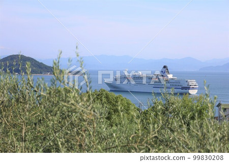 Shodoshima in summer, the Seto Inland Sea, cruises on luxury cruise ships, and fireworks over the sea Shodoshima in summer, the Seto Inland Sea, cruises on luxury cruise ships, and fireworks over the sea 99830208