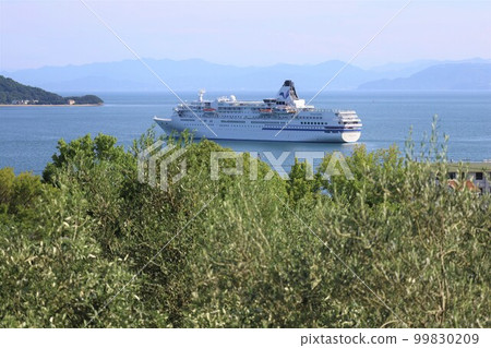 Shodoshima in summer, the Seto Inland Sea, cruises on luxury cruise ships, and fireworks over the sea Shodoshima in summer, the Seto Inland Sea, cruises on luxury cruise ships, and fireworks over the sea 99830209