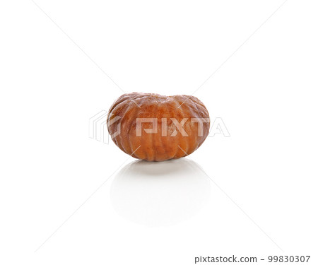 chinese food, peeled roasted chestnut on white background chinese food, peeled roasted chestnut on white background 99830307