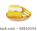 yellow tofu isolated on white background. fresh yellow tofu isolated on white background 99830354