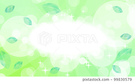 Radiation and sparkling white frame and leaf green background material Radiation and sparkling white frame and leaf green background material 99830579