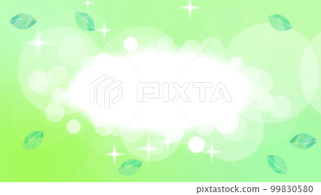 Glittering white frame and leaf green background material Glittering white frame and leaf green background material 99830580