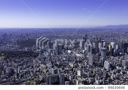 Shinjuku subcenter and Mt. Fuji, aerial photography, 2023 photography 99830606