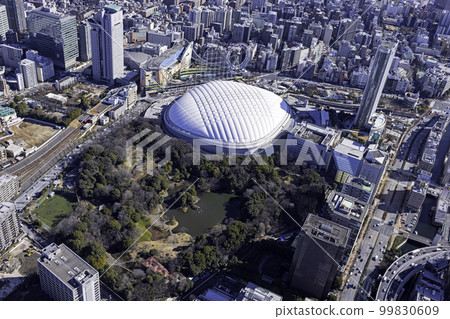 Shinjuku subcenter and Mt. Fuji, aerial photography, 2023 photography 99830609