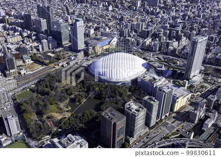 Shinjuku subcenter and Mt. Fuji, aerial photography, 2023 photography 99830611