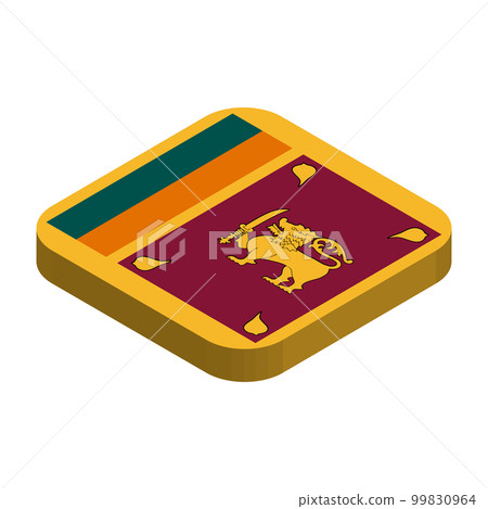 Sri Lanka flag - 3D isometric square flag with rounded corners. Sri Lanka flag - 3D isometric square flag with rounded corners. 99830964