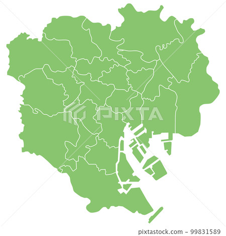 Map of the 23 wards of Tokyo that can be divided 99831589