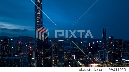 Aerial view of night landscape in Shenzhen city,China Aerial view of night landscape in Shenzhen city,China 99831953