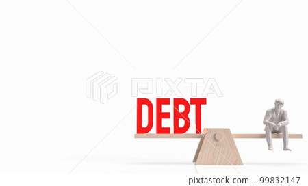 man and scale debt for business concept 3d rendering 99832147