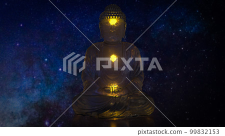 The meditate sitting on space for background 3d rendering The meditate sitting on space for background 3d rendering 99832153