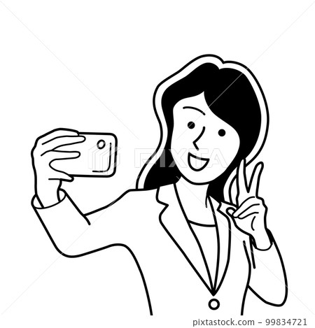 Business woman taking a selfie with a smartphone 99834721