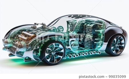 Futuristic electric car background material 99835099