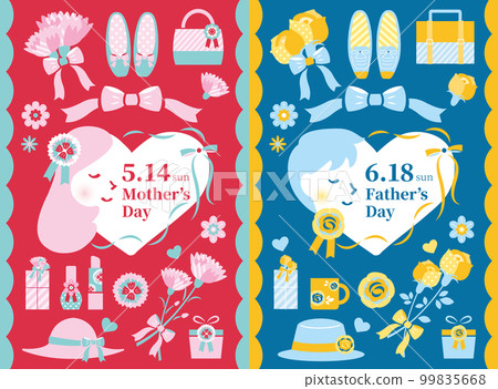 [2023] Mother's Day/Father's Day illustration set 99835668
