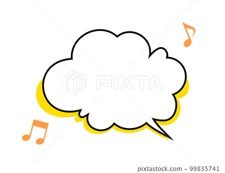 Cloud-like shadowed speech bubble frame illustration material (with musical notes) Cloud-like shadowed speech bubble frame illustration material (with musical notes) 99835741