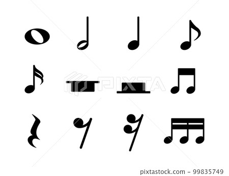 Illustration material set of simple notes and rests 99835749