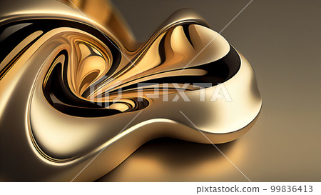 3D Abstract Background with Liquid Molten Gold 3D Abstract Background with Liquid Molten Gold 99836413