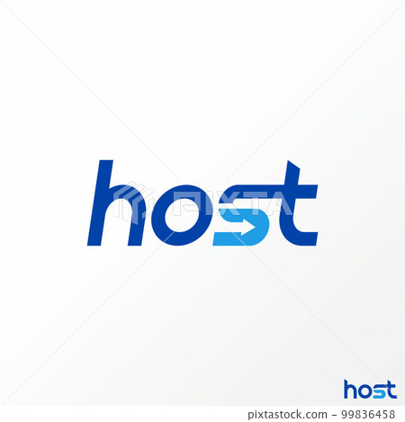 Unique and simple letter or writing HOST handwritten sans serif font with arrow negative space image graphic icon logo design abstract concept vector stock symbol related to initial or watermark Unique and simple letter or writing HOST handwritten sans serif font with arrow negative space image graphic icon logo design abstract concept vector stock symbol related to initial or watermark 99836458
