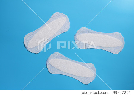 women's hygiene products, daily sanitary pads, space for text, cleanliness and freshness, women's health, gynecology women's hygiene products, daily sanitary pads, space for text, cleanliness and freshness, women's health, gynecology 99837205