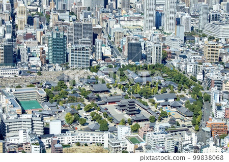 Bird's-eye view of Shitennoji Temple, Osaka Prefecture 99838068