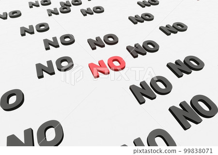 No symbol or nope marks on white background 3d render. Say no or dont like pattern. Negation views No symbol or nope marks on white background 3d render. Say no or dont like pattern. Negation views 99838071
